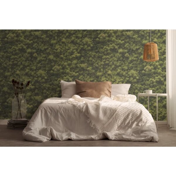 Wald-Tapete Luftaufnahme Grün - Vliestapete Naturmotiv fotorealistisch - Mustertapete AS-Creation (394051)