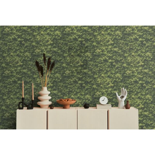 Wald-Tapete Luftaufnahme Grün - Vliestapete Naturmotiv fotorealistisch - Mustertapete AS-Creation (394051)