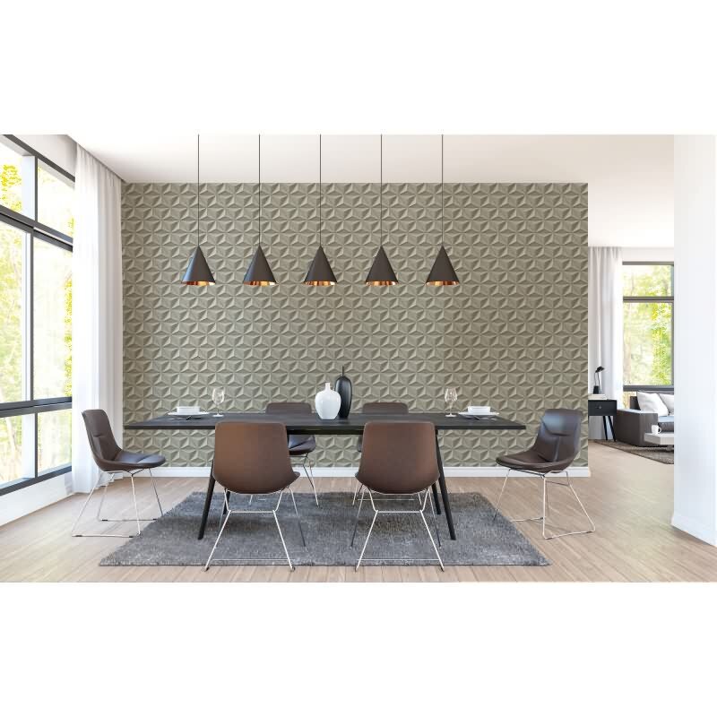 3D-Tapete Beton Grau - Vliestapete geometrisch modern - Mustertapete mit Struktur AS-Creation (397001)