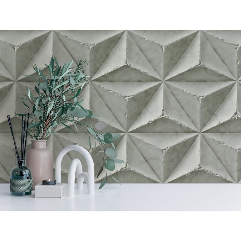 3D-Tapete Beton Grau - Vliestapete geometrisch modern - Mustertapete mit Struktur AS-Creation (397001)