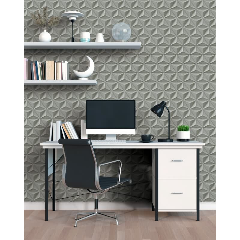 3D-Tapete Beton Grau - Vliestapete geometrisch modern - Mustertapete mit Struktur AS-Creation (397001)