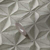 3D-Tapete Beton Grau - Vliestapete geometrisch modern -...
