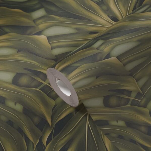 Dschungel-Tapete Monstera Dunkelgrün - Vliestapete tropisch - Mustertapete Pflanzenmotiv AS-Creation (397011)