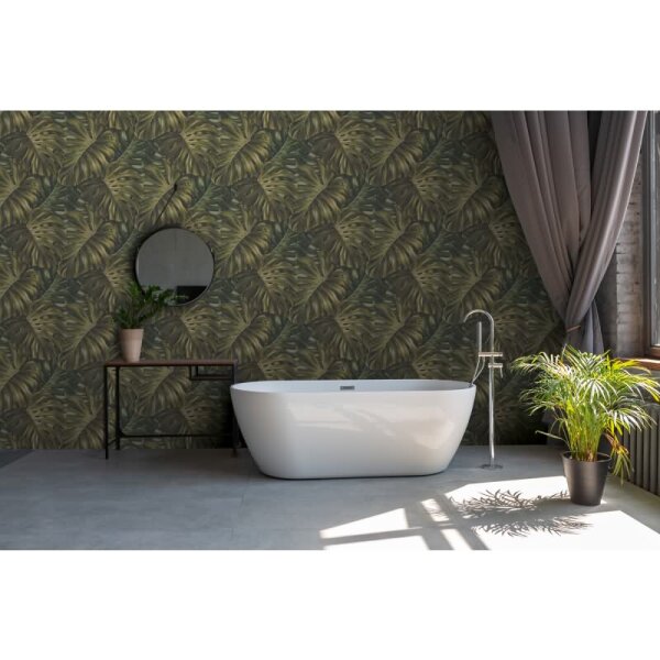 Dschungel-Tapete Monstera Dunkelgrün - Vliestapete tropisch - Mustertapete Pflanzenmotiv AS-Creation (397011)