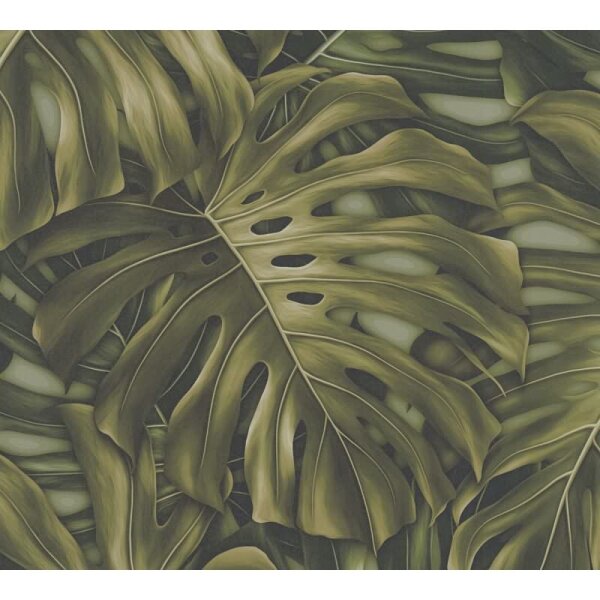 Dschungel-Tapete Monstera Dunkelgrün - Vliestapete tropisch - Mustertapete Pflanzenmotiv AS-Creation (397011)