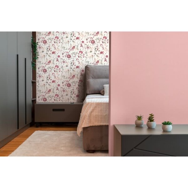 Blumentapete Wildblumen Weiß Bordeaux - Vliestapete floral zart - Mustertapete romantisch AS-Creation (397461)