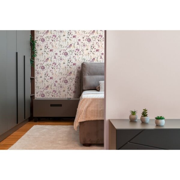 Blumentapete Wildblumen Weiß Violett - Vliestapete floral - Mustertapete natürlich verspielt AS-Creation (397462)