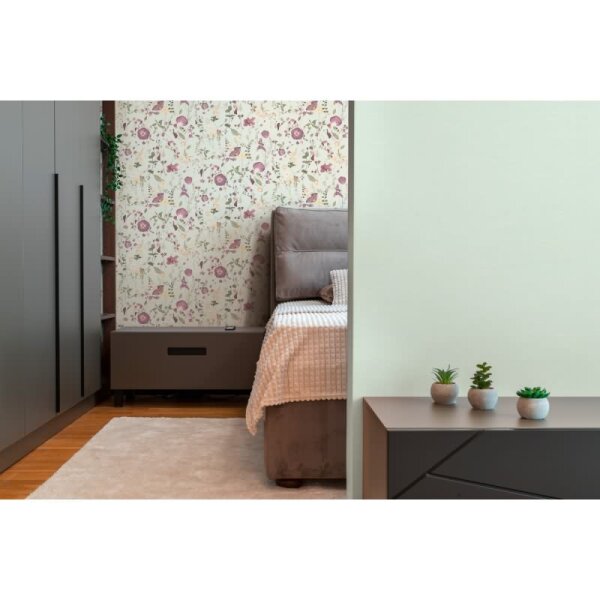 Blumentapete Wildblumen Mint Violett - Vliestapete floral - Mustertapete mit Naturmotiv AS-Creation (397463)