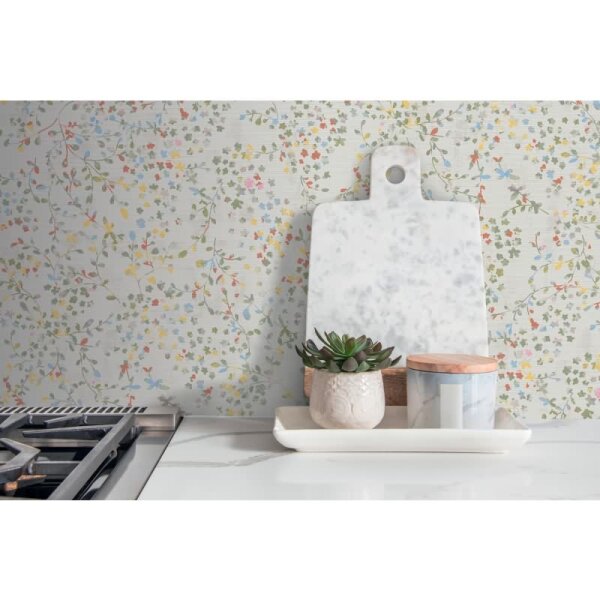 Blümchentapete Pastell Weiß - Vliestapete floral verspielt - Mustertapete Frühling AS-Creation (397471)