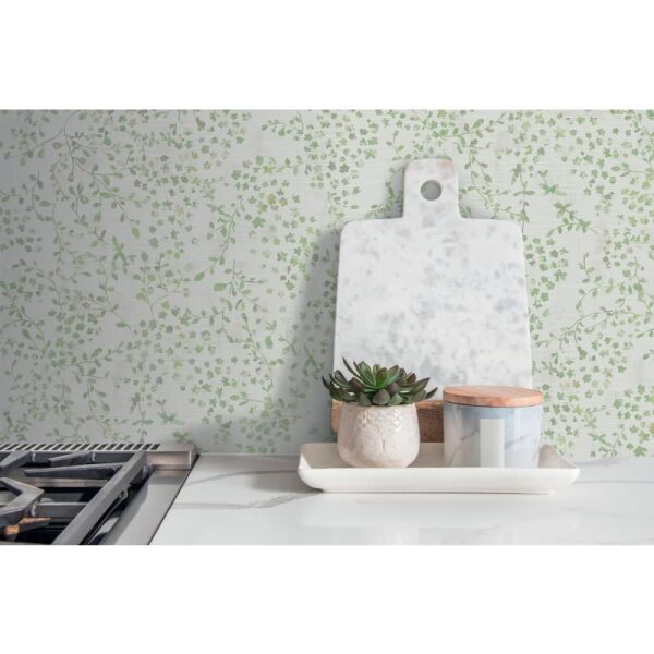 Blümchentapete Grün Weiß - Vliestapete floral zart - Mustertapete Frühling Landhausstil AS-Creation (397472)
