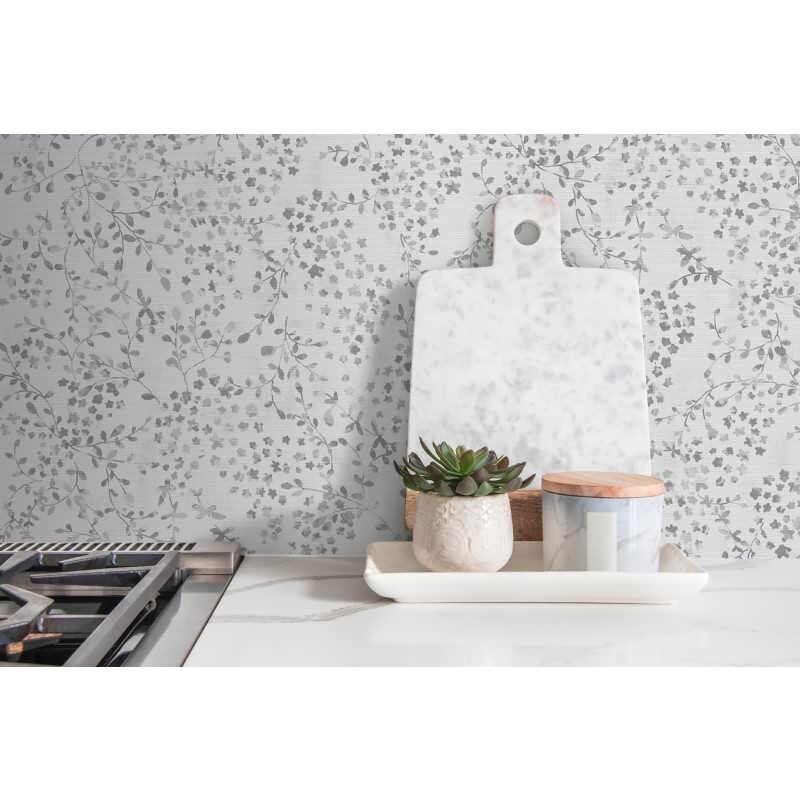 Blümchentapete Grau Weiß - Vliestapete floral dezent - Mustertapete modern & romantisch AS-Creation (397474)
