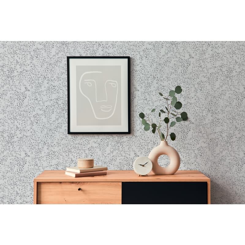 Blümchentapete Grau Weiß - Vliestapete floral dezent - Mustertapete modern & romantisch AS-Creation (397474)