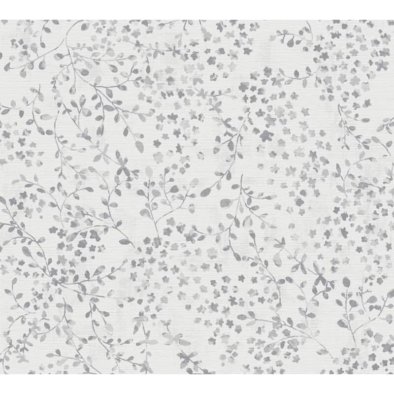 Blümchentapete Grau Weiß - Vliestapete floral dezent - Mustertapete modern & romantisch AS-Creation (397474)