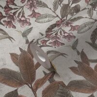 Dschungel-Tapete Kakadu Naturfarben - Vliestapete...