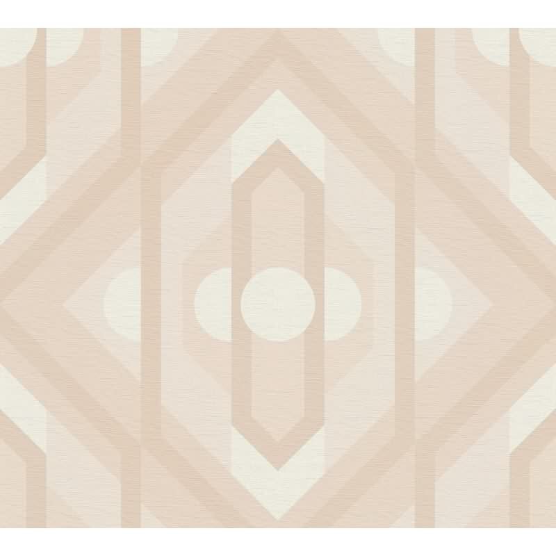 Retro-Tapete Geometrisch Beige Creme - Mustertapete 70er Jahre - Vliestapete AS-Creation (395315)