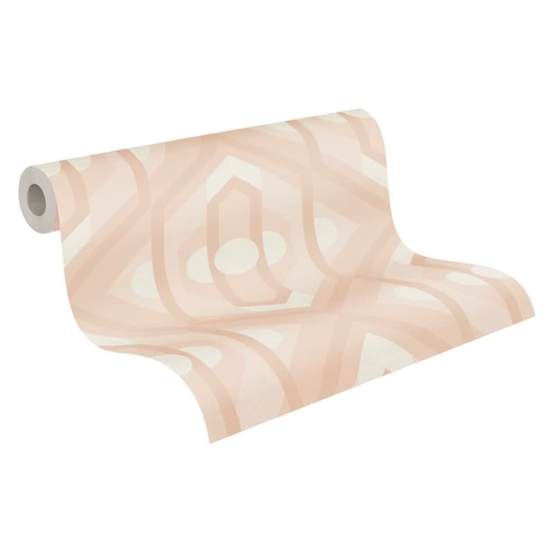 Retro-Tapete Geometrisch Beige Creme - Mustertapete 70er Jahre - Vliestapete AS-Creation (395315)