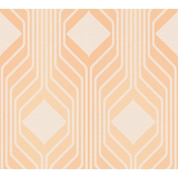 Retro-Tapete Geometrisch Apricot Creme - Mustertapete 70er Jahre - Vliestapete AS-Creation (395323)