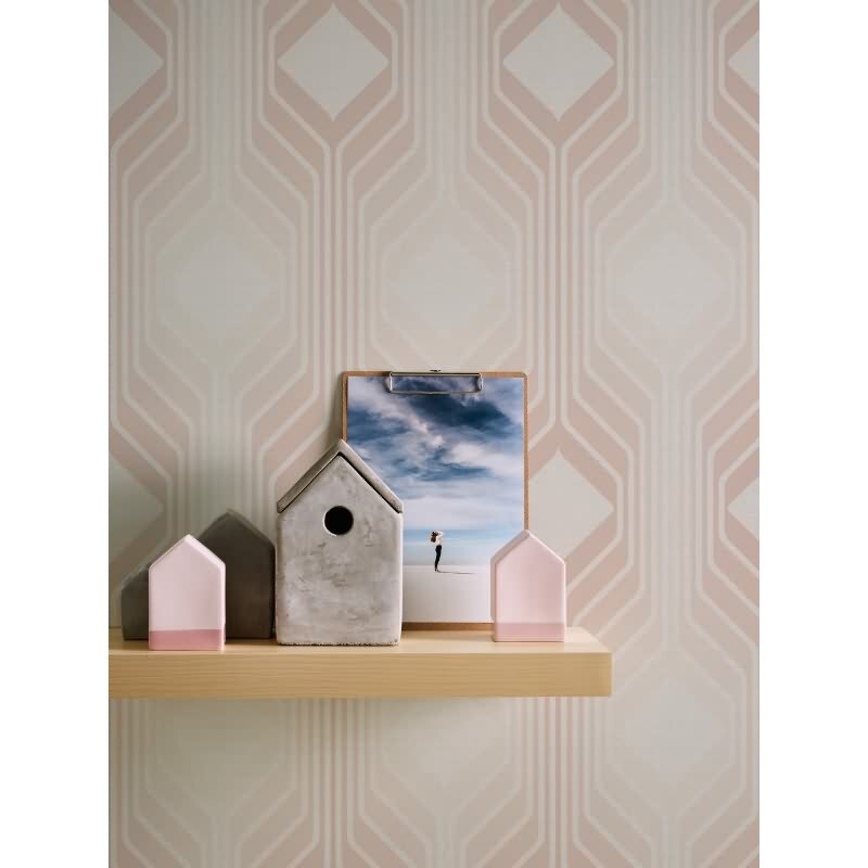 Retro Tapete Geometrisch Beige Weiß - Muster Tapete 70er Jahre - Vlies Tapete AS-Creation (395324)