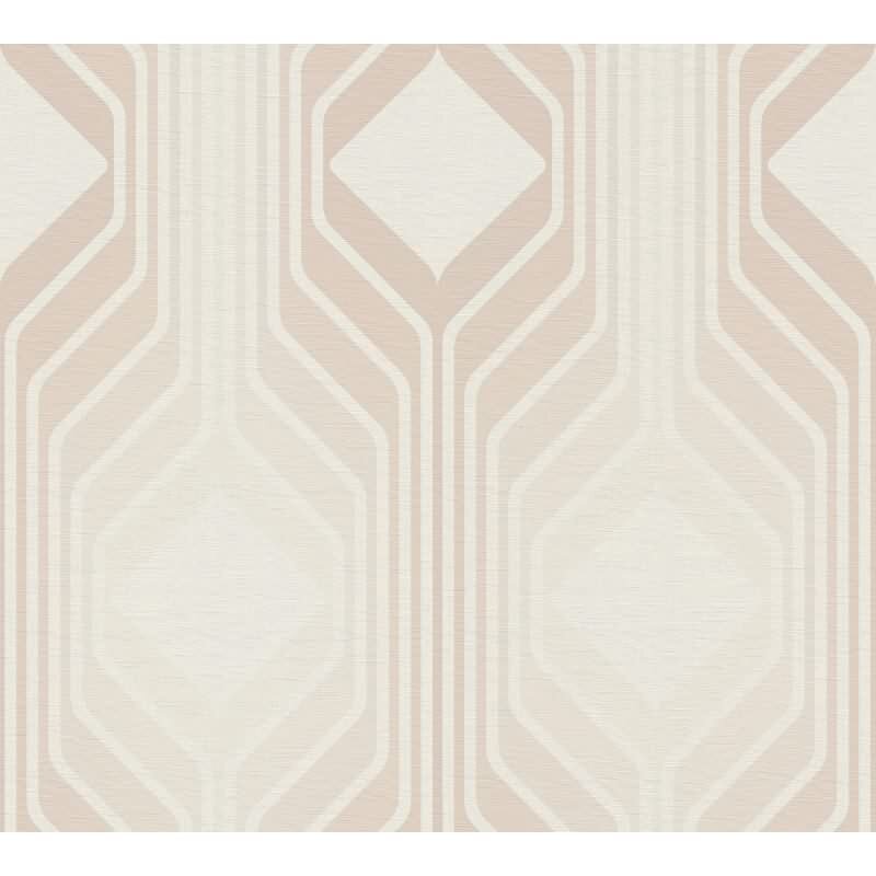 Retro Tapete Geometrisch Beige Weiß - Muster Tapete 70er Jahre - Vlies Tapete AS-Creation (395324)