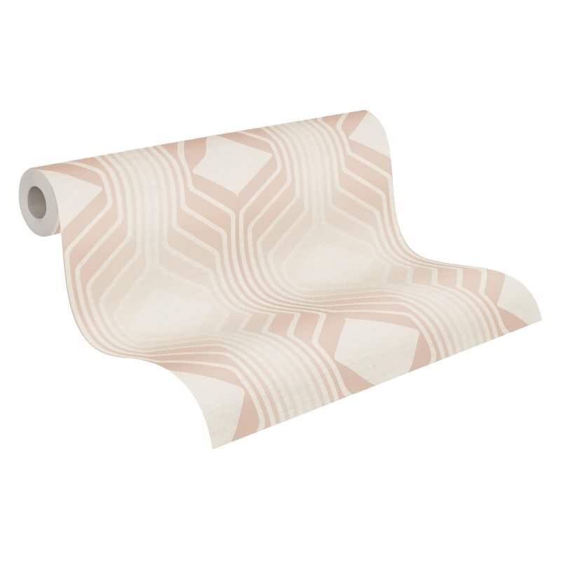 Retro Tapete Geometrisch Beige Weiß - Muster Tapete 70er Jahre - Vlies Tapete AS-Creation (395324)