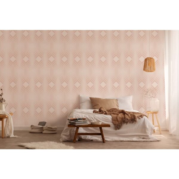 Retro-Tapete Geometrisch Hellbeige Creme - Mustertapete 70er Jahre - Vliestapete AS-Creation (395325)