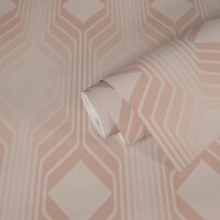 Retro-Tapete Geometrisch Hellbeige Creme - Mustertapete...