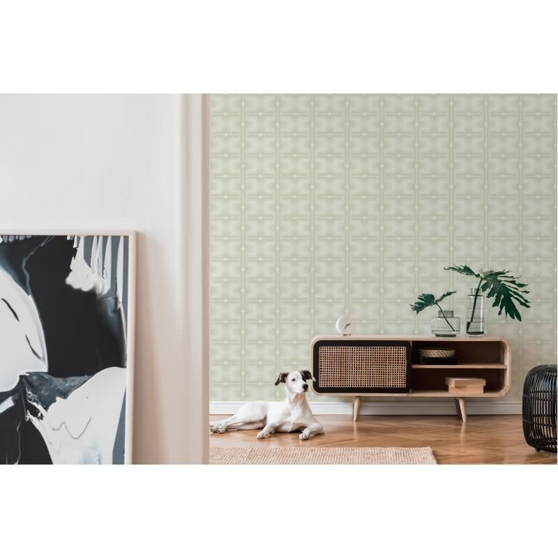 Retro-Tapete Geometrisch Grün Weiß - Mustertapete 70er Jahre - Vliestapete AS-Creation (395331)