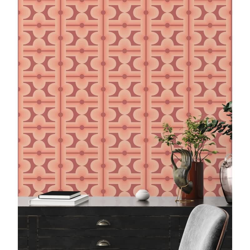Retro Tapete Geometrisch Rosa Rot - Muster Tapete 70er Jahre - Vlies Tapete AS-Creation (395332)