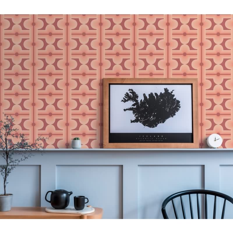 Retro Tapete Geometrisch Rosa Rot - Muster Tapete 70er Jahre - Vlies Tapete AS-Creation (395332)