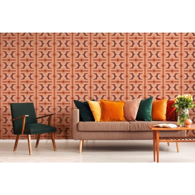 Retro Tapete Geometrisch Rosa Rot - Muster Tapete 70er Jahre - Vlies Tapete AS-Creation (395332)