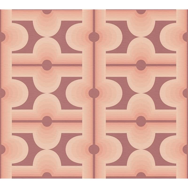 Retro Tapete Geometrisch Rosa Rot - Muster Tapete 70er Jahre - Vlies Tapete AS-Creation (395332)