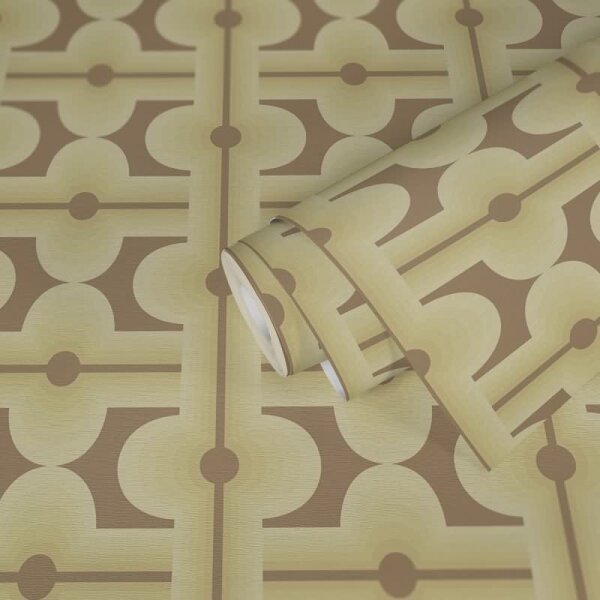 Retro-Tapete Geometrisch Grün Braun - Mustertapete 70er Jahre - Vliestapete AS-Creation (395333)