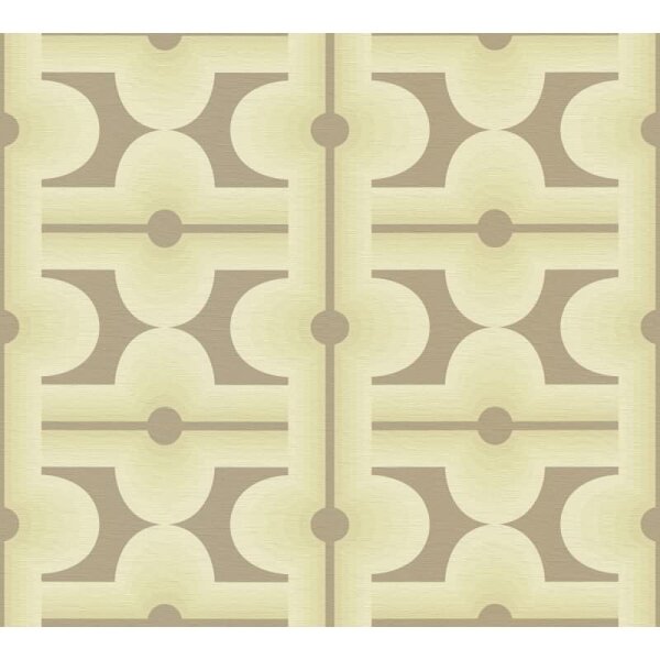 Retro-Tapete Geometrisch Grün Braun - Mustertapete 70er Jahre - Vliestapete AS-Creation (395333)