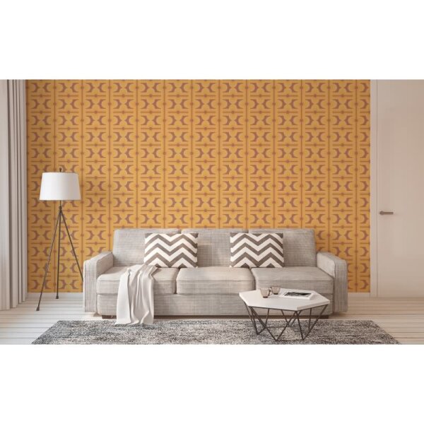 Retro-Tapete Geometrisch Gelb Braun - Mustertapete 70er Jahre - Vliestapete AS-Creation (395334)