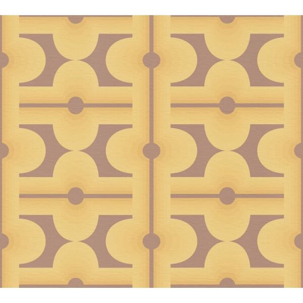 Retro-Tapete Geometrisch Gelb Braun - Mustertapete 70er Jahre - Vliestapete AS-Creation (395334)