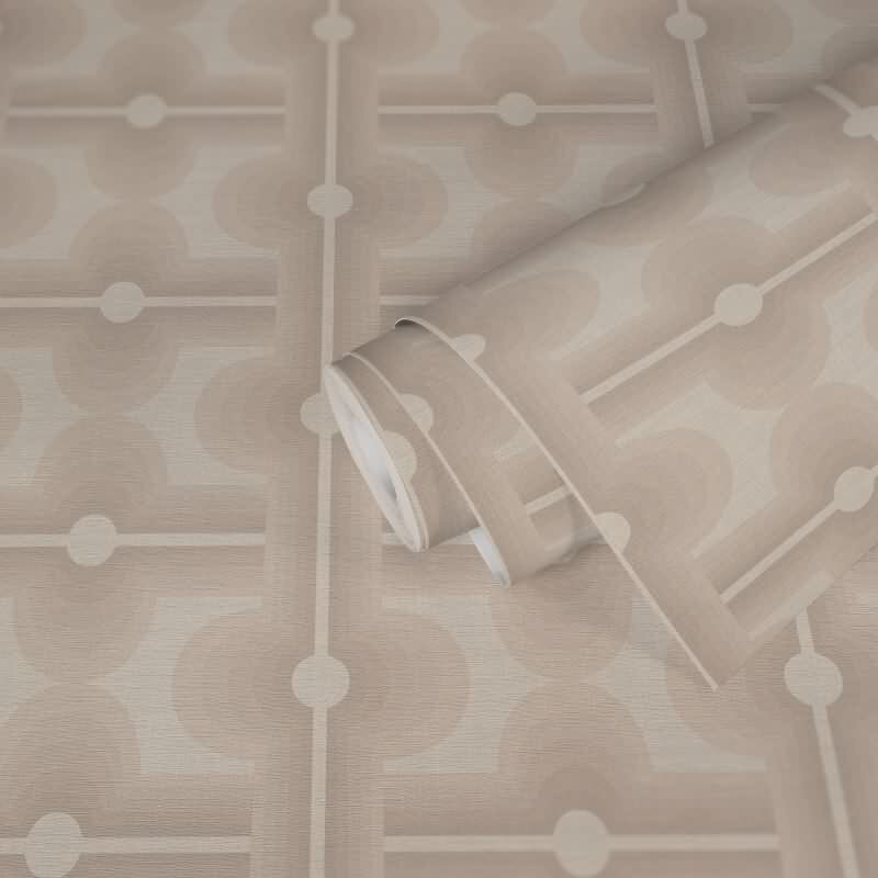 Retro Tapete Geometrisch Beige Creme - Muster Tapete 70er Jahre - Vlies Tapete AS-Creation (395335)