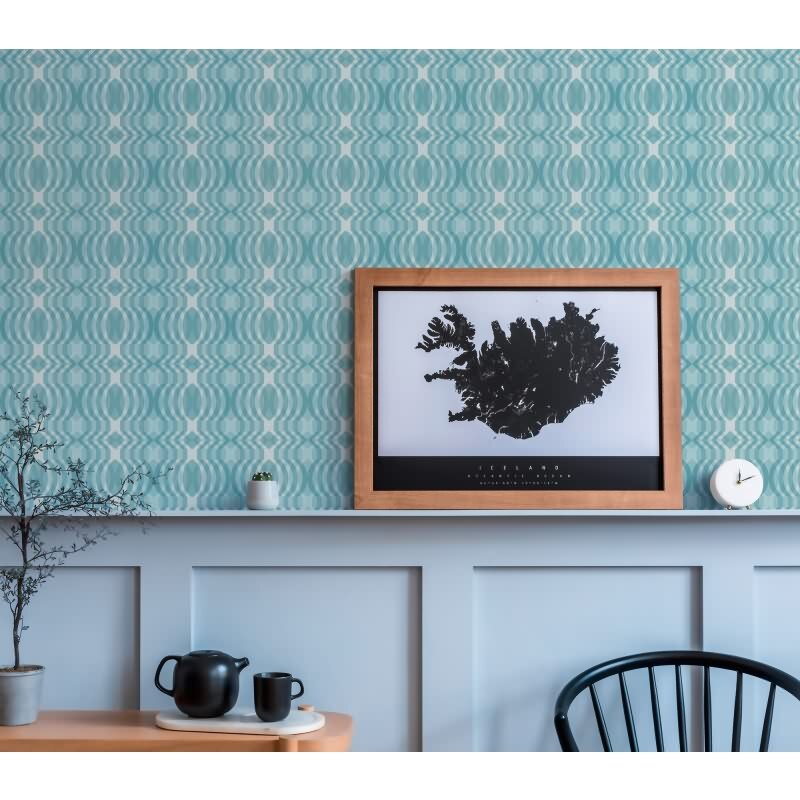 Retro Tapete Geometrisch Blau Weiß - Muster Tapete 70er Stil - Vliestapete modern AS-Creation (395342)