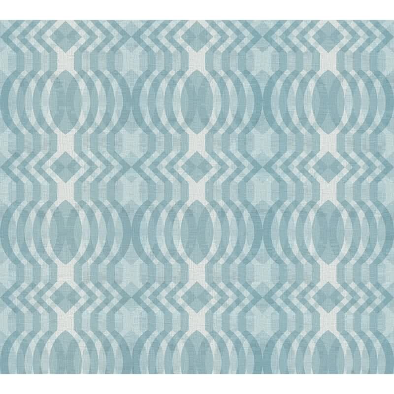 Retro Tapete Geometrisch Blau Weiß - Muster Tapete 70er Stil - Vliestapete modern AS-Creation (395342)