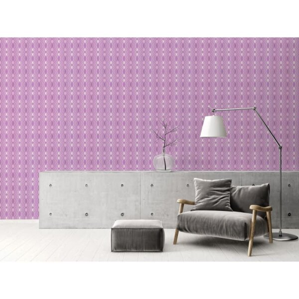 Retro-Tapete Geometrisch Flieder Weiß - Mustertapete 70er Look - Vliestapete modern AS-Creation (395343)
