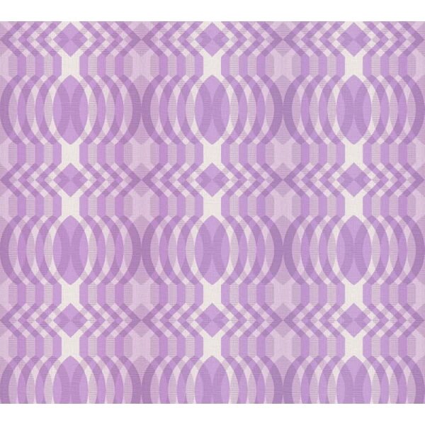 Retro-Tapete Geometrisch Flieder Weiß - Mustertapete 70er Look - Vliestapete modern AS-Creation (395343)