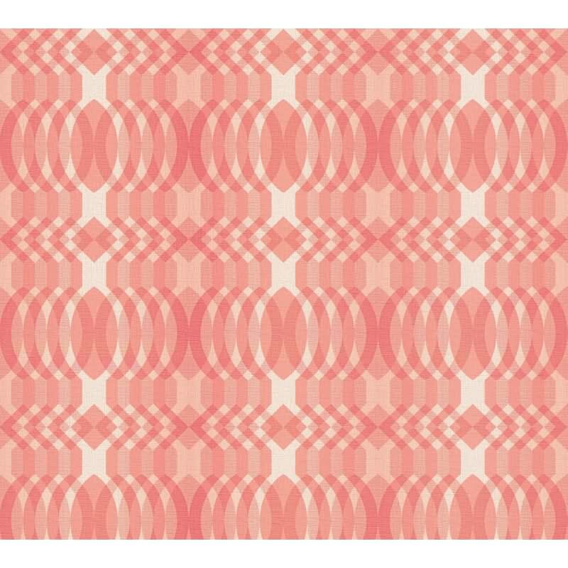 Retro Tapete Geometrisch Koralle Weiß - Mustertapete 70er Look - Vlies Tapete modern AS-Creation (395344)