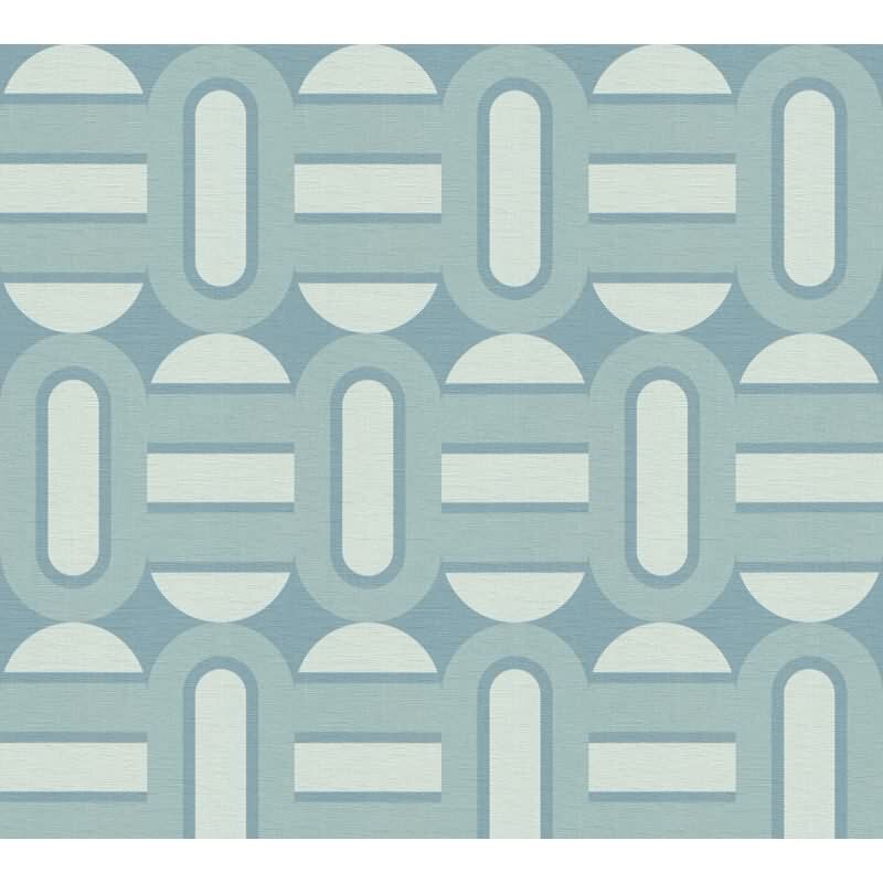 Retro-Tapete Geometrisch Türkis Blau Hellblau - Vliestapete im 70er Jahre Stil AS-Creation (395364)