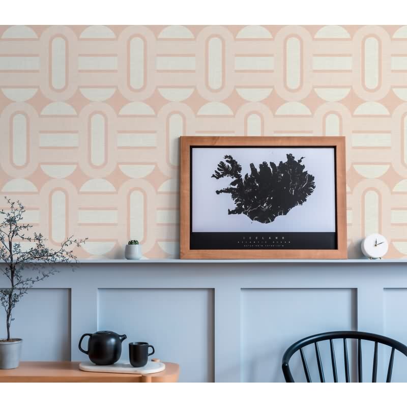 Retro Tapete Geometrisch Beige Rosa - Vlies Tapete im 70er Jahre Stil AS-Creation (395365)