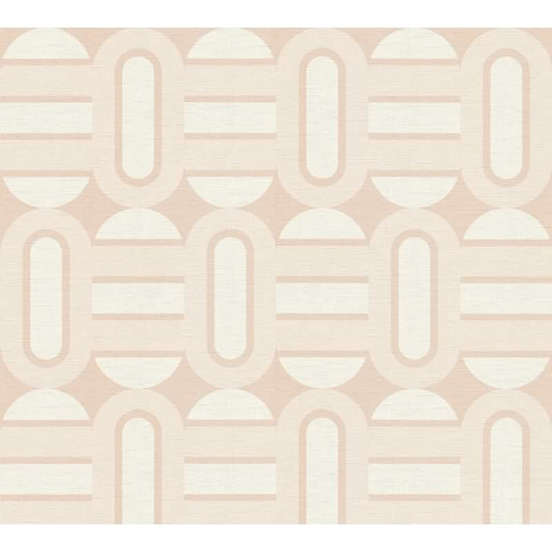 Retro Tapete Geometrisch Beige Rosa - Vlies Tapete im 70er Jahre Stil AS-Creation (395365)