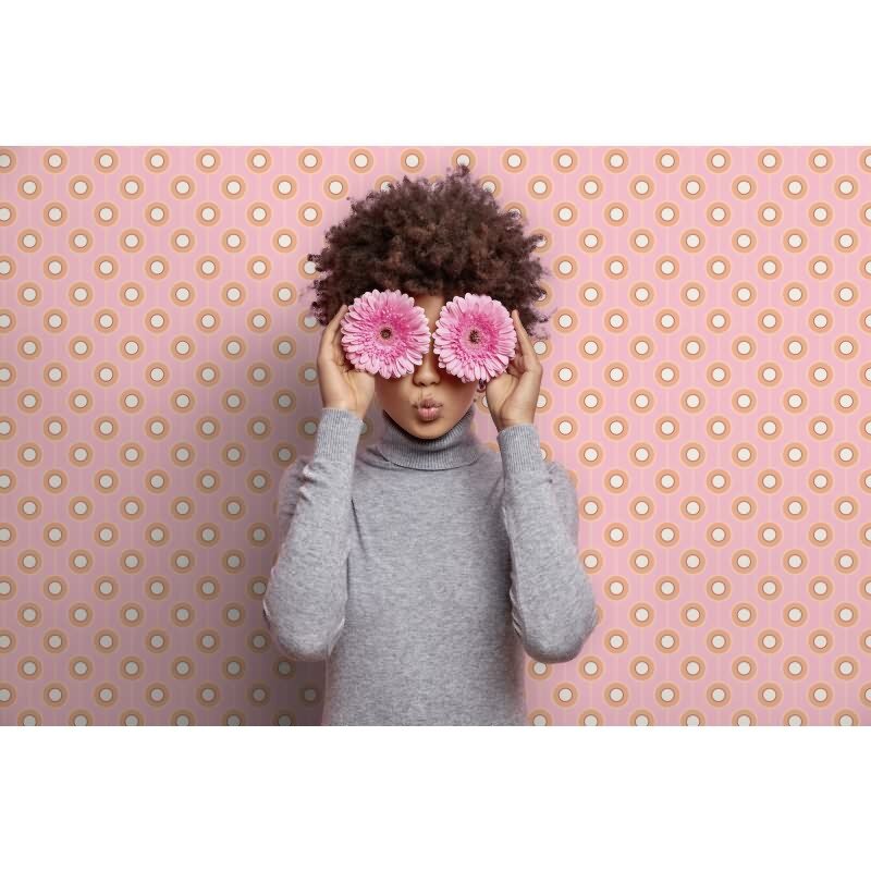 Retro-Tapete Kreismuster Rosa Apricot Creme - Vliestapete 70er Jahre Design AS-Creation (395373)