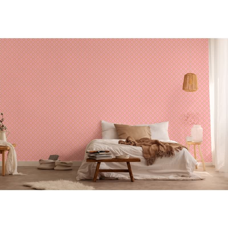 Retro-Tapete Kreismuster Rosa Apricot Creme - Vliestapete 70er Jahre Design AS-Creation (395373)