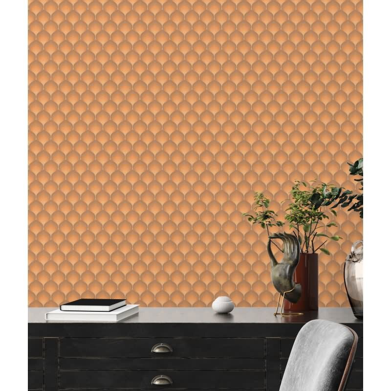 Retro-Tapete Wellenmuster Beige Braun - Geometrische Vliestapete Vintage AS-Creation (395384)