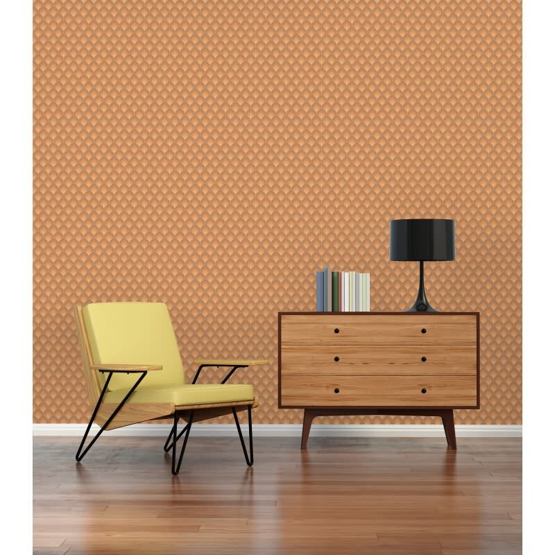 Retro-Tapete Wellenmuster Beige Braun - Geometrische Vliestapete Vintage AS-Creation (395384)