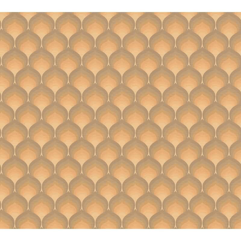 Retro-Tapete Wellenmuster Beige Braun - Geometrische Vliestapete Vintage AS-Creation (395384)