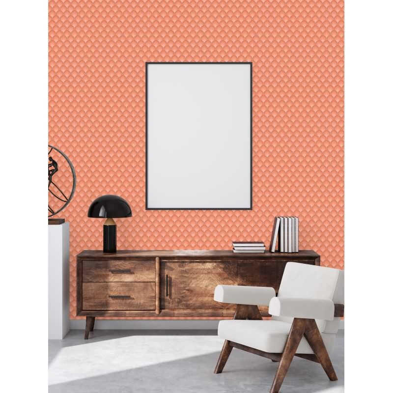 Retro Tapete Wellen Muster Orange Bordeaux Rosa-Braun - Vliestapete Vintage AS-Creation (395385)